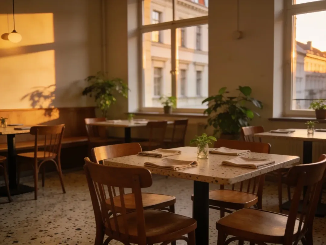Bistro Feldberg: Heller Gastraum mit Holztischen